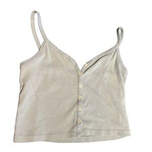 John Galt 100% cotton light blue crop top